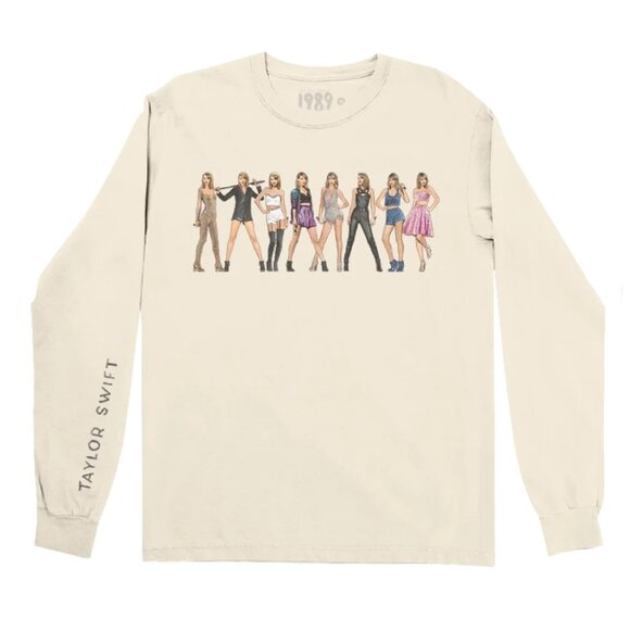 Taylor Swift 1989 (Taylor’s Version) Long Sleeve Shirt | Size Large | Beige - Picture 1 of 10